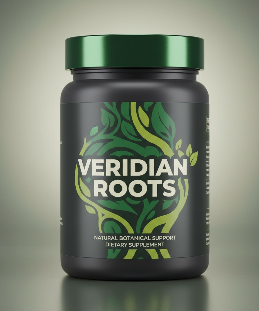 Veridian Roots product bottle on a neutral background